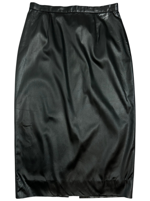 Jupe midi noire brillante Dolce & Gabbana en taille 42 EU, proposée par CHEZ SNOW BUNNY