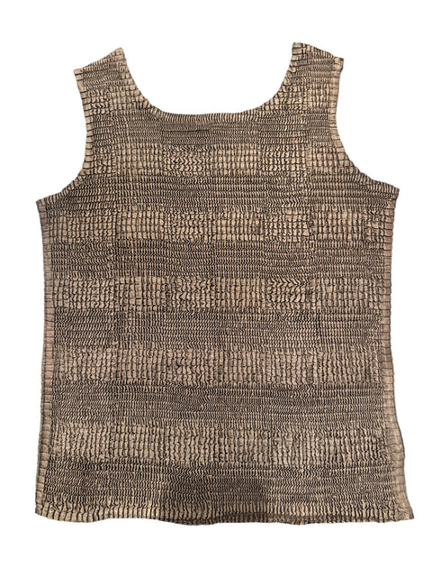 Jolie Mine Brown Pleated Tank Top