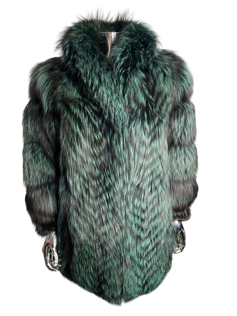 Vintage dark Green Fox Fur