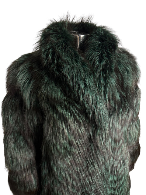 Vintage dark Green Fox Fur