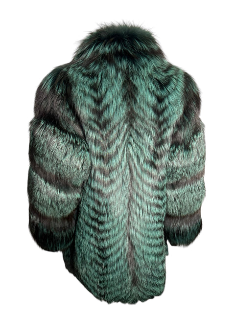 Vintage dark Green Fox Fur