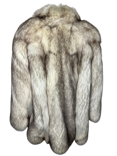 Vintage White Brown Mid Fox Fur