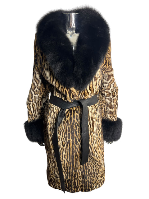 Vintage Ocelot and Fox Fur Coat