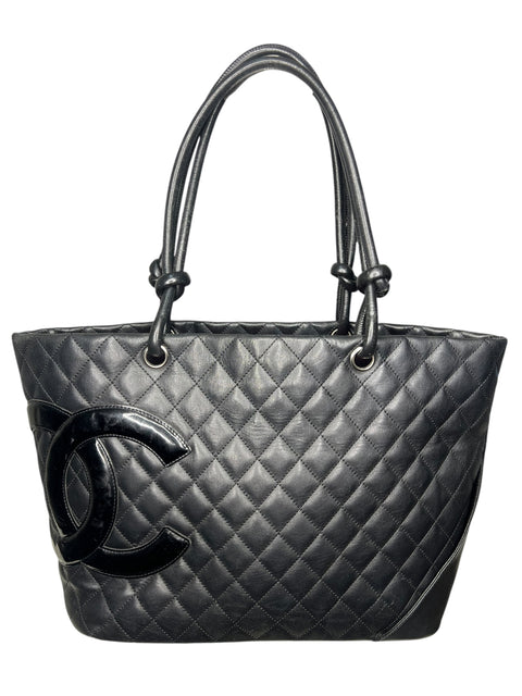 Chanel Cambon Line Leather Black Tot Bag