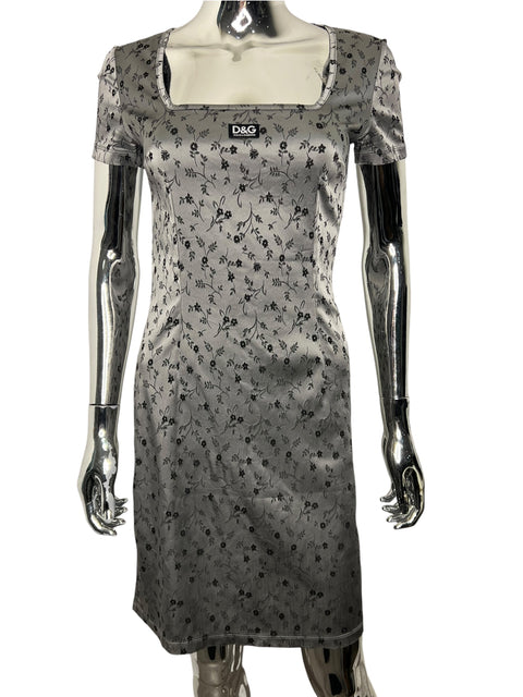 Dolce & Gabbana Grey Satin Tub Dress