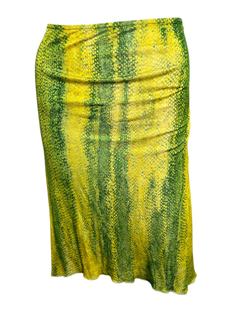 Roberto Cavalli Green Yellow Skirt