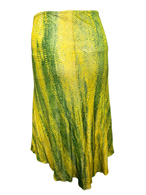 Roberto Cavalli Green Yellow Skirt