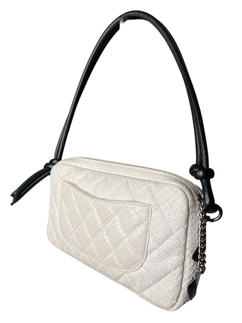 Chanel Cambon Line White Python Bag