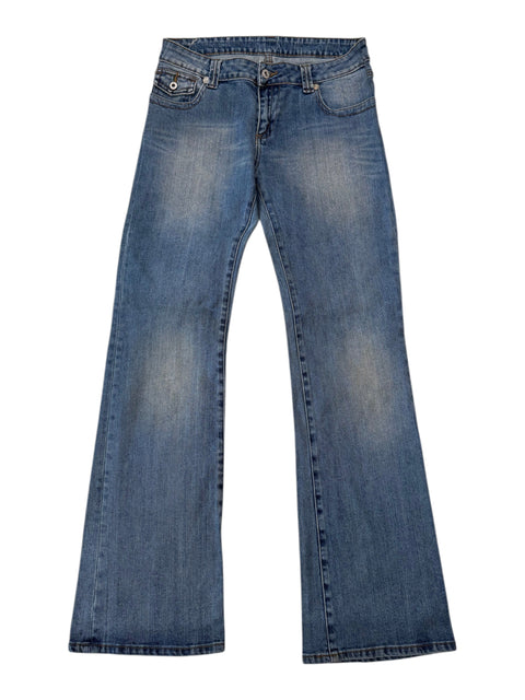 Vintage Washed Out Blue Flared Jeans