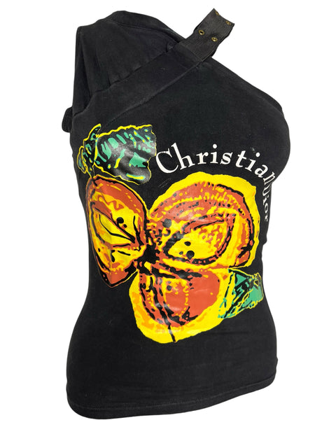 Christian Dior SS05 Black Graphic Print Tank Top