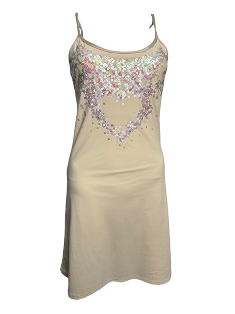 Blugirl Ecru Sequin Hearts Dress