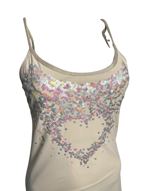 Blugirl Ecru Sequin Hearts Dress