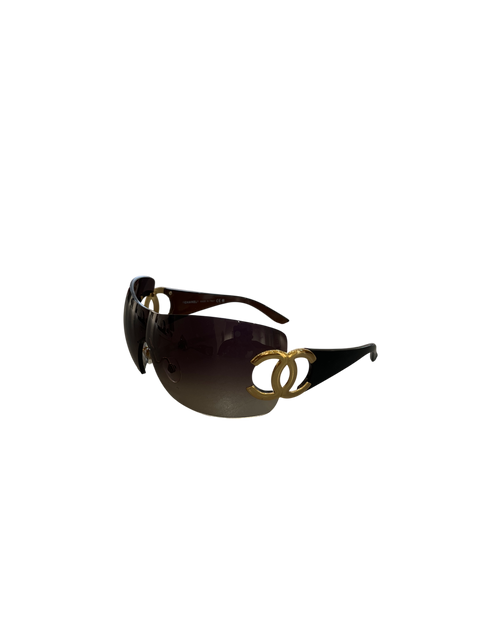 Chanel Gold Logo Mask Sunglasses