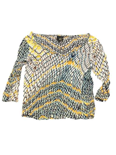 Just Cavalli Blue Yellow Checked Long Sleeve