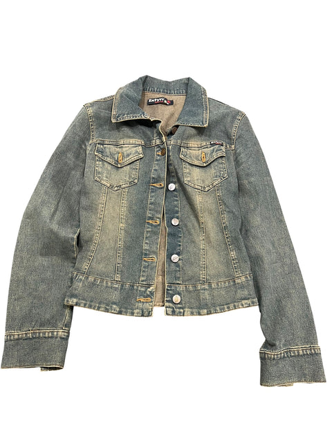Extyrr Light Blue washed Denim with Yellow Accents Jacket