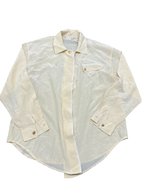 Vintage Nude Silk Fluid Shirt
