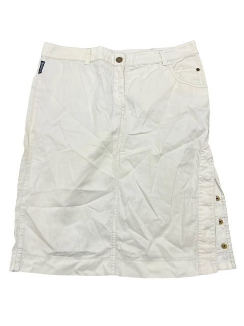 Armani Jeans White Coton Snaps Details Skirt