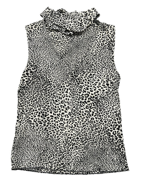 Liu Jo Grey Leopard Mesh Tank Top