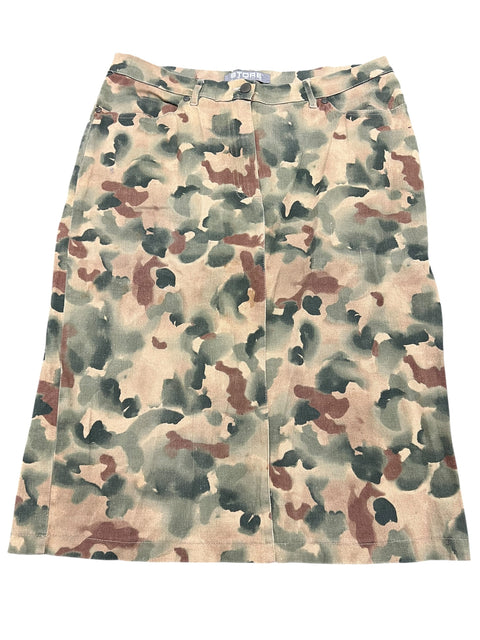 Store Jaans Camo Denim Mid Skirt