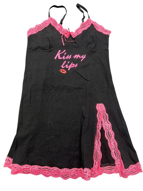 Vintage Black Pink Lace Dress