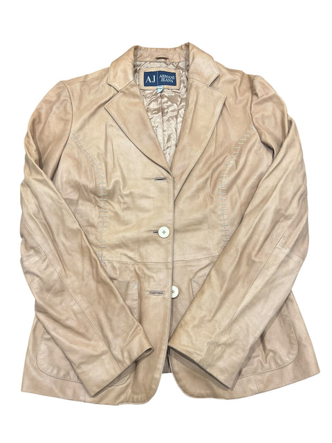 Armani Jeans Camel Leather Blazer