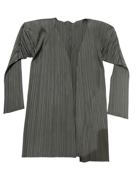 Issey Miyake Black Pleats Long Cardigan