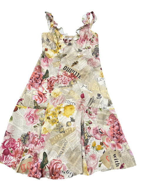 John Galliano Pink Silk Gazette Dress