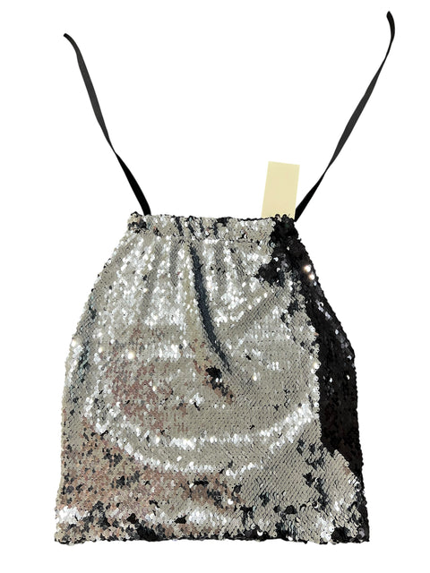 Vintage Silver Sequin Backless Top