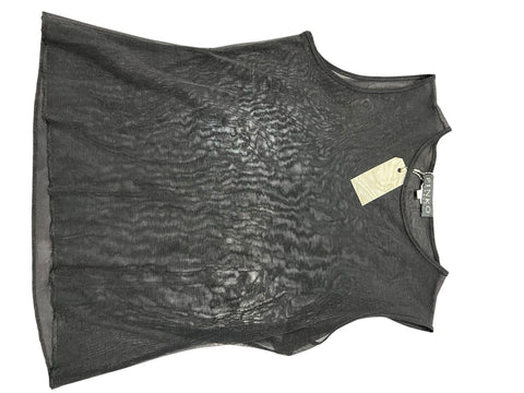 Pinko Black Mesh Transparent Tank Top