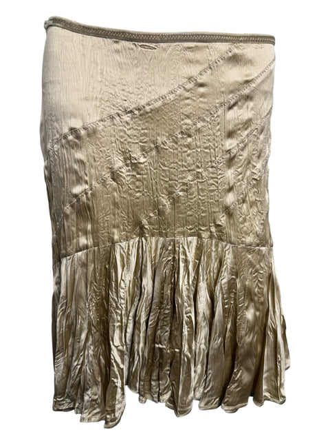 Just Cavalli Silk Gold Skirt