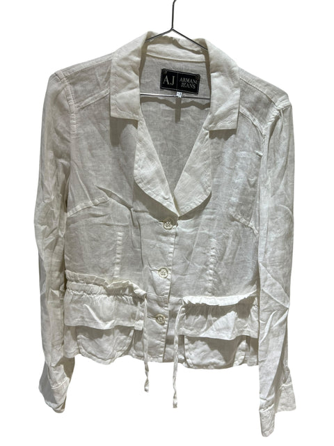 Armani Jeans White Linen Blazer