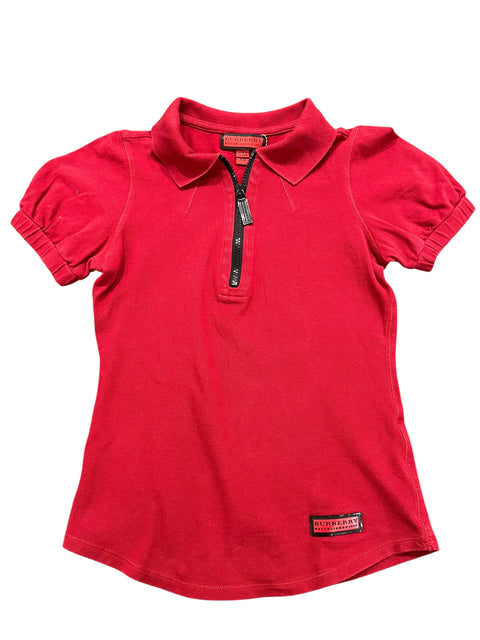Burberry Red Zip Polo