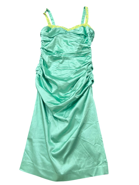 Roberto Cavalli Turquoise Satin Dress