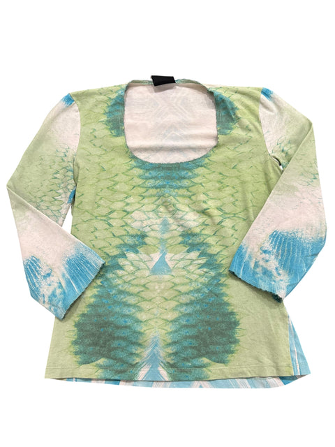 Just Cavalli Green Snake Print Long Sleeve