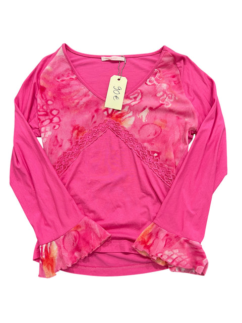 Gaudi Pink Mesh Lace Long Sleeve