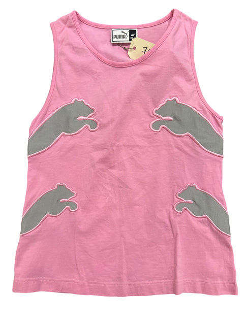 Puma Pink Grey Logo Tank Top
