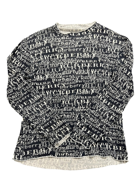 Burberry Grey "Burberry" Print Long Sleeve