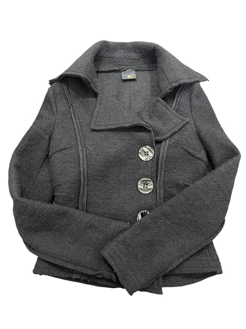 Just Cavalli Black Wool Crop Jacket