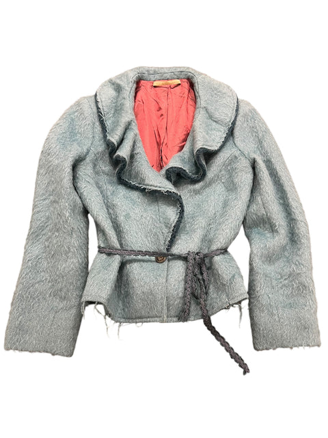 Roberto Cavalli Blue Brushed Wool Jacket