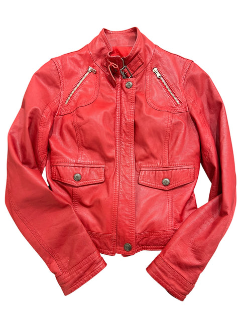 Sandro Ferrone Red Leather Jacket