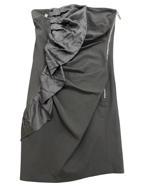 Elisabetta Franchi Black Ruffles Mini Dress