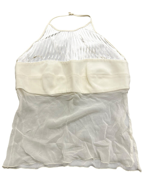 Valentino Ecru Transparent Backless Top