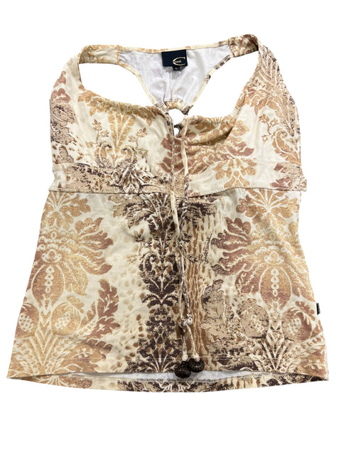 Just Cavalli Beige Ornament Tank Top