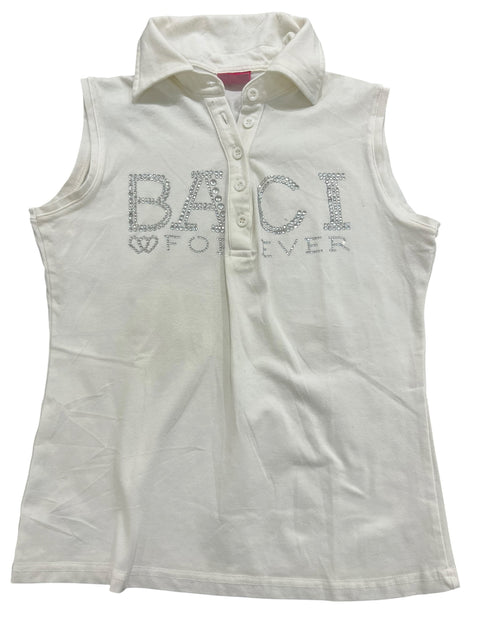 For Ever White Silver Stress Polo