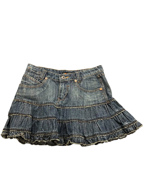 H4 Jeans Dark Blue Ruffles Mini Skirt