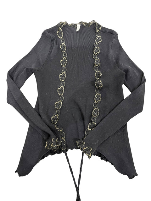 Lisanza Black Knit Lace Cardigan