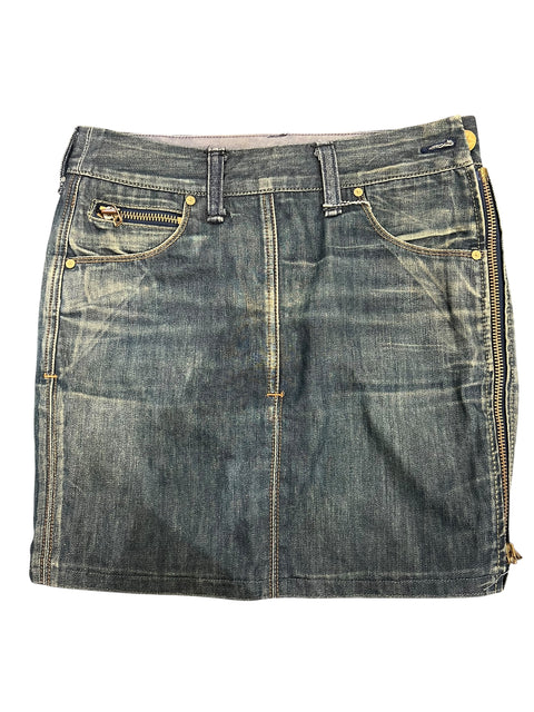 Levi's Dark Blue Zip Detail Mid Skirt