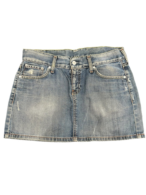 Levi's Blue Denim Rip Mini Skirt