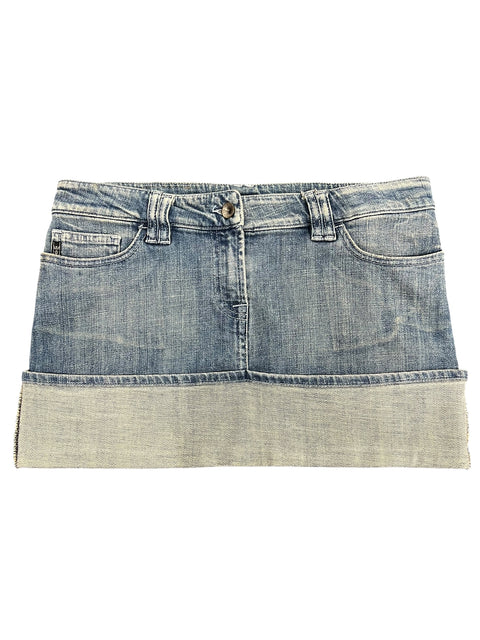 Armani Jeans Light Blue Hem Mini Skirt