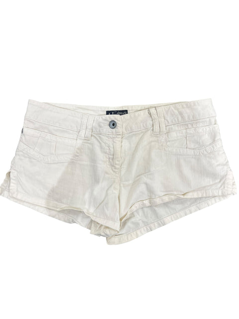 Armani Jeans White Denim Mini Short